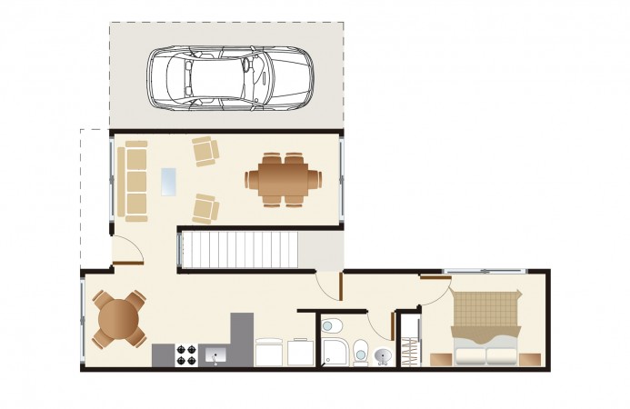 CASA DE 1 DORMITORIO FRENTE AL GOLF - EN VENTA