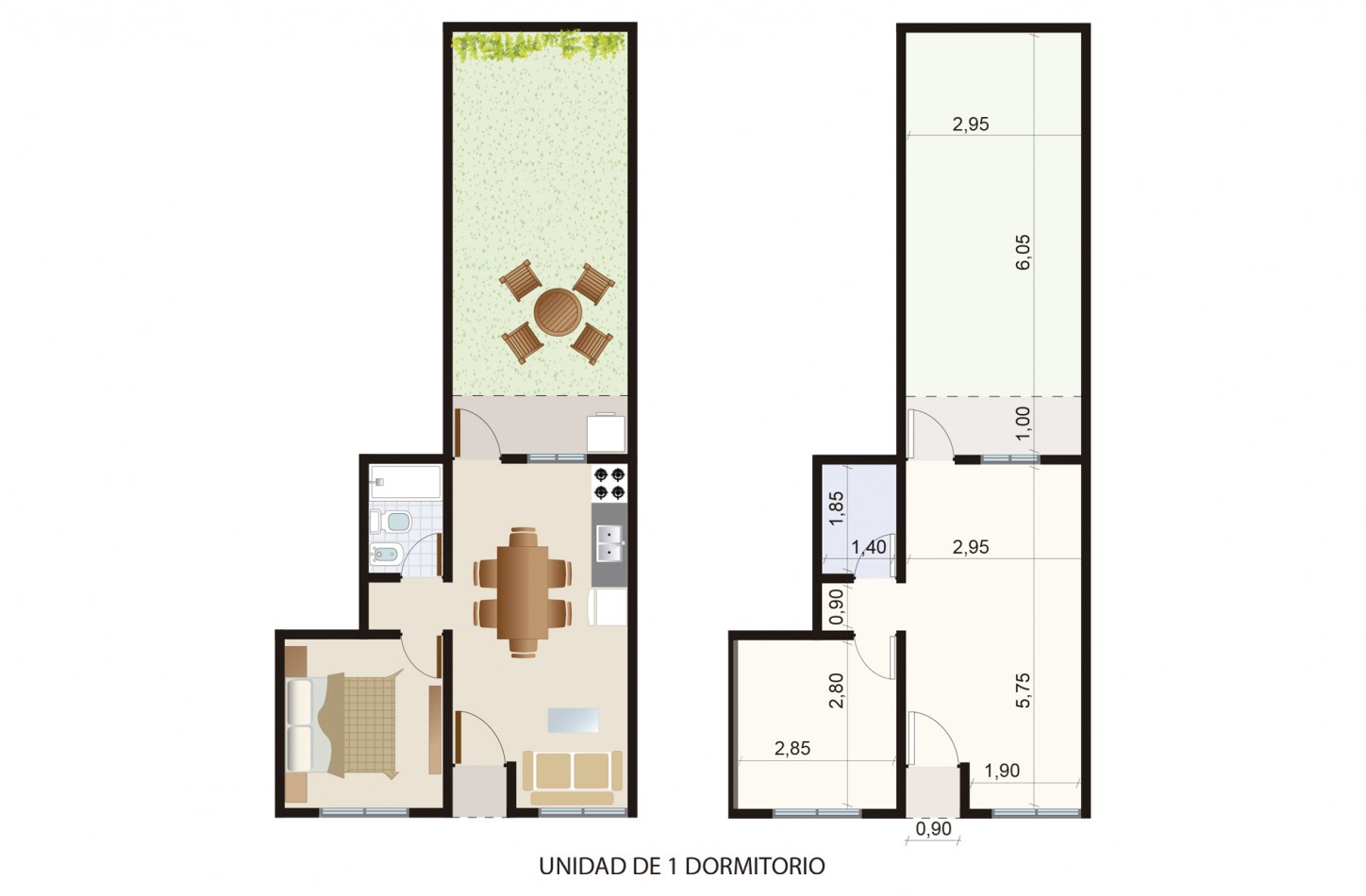 DEPTOS DE 1 DORMITORIO - A ESTRENAR